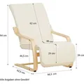 Produktbild: Homestyle4u Schwingsessel Relaxsessel mit Fußstütze, Schwingsessel Holz Baumwolle, Lesesessel Skandinavisch mit Armlehnen, Beige Natur - Beige
