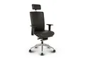 Produktbild: Versee Chefsessel Bürostuhl Terox Leder Schwarz – ergonomisch, bis 150 kg belastbar (Drehstuhl für Büro und Home Office), mit Kopfstütze, höhenverstellbar, gepolstert, Synchronmechanik