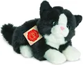 Produktbild: Hermann Teddy Katze liegend schwarz-weiß 28 cm Kuscheltier Plüschkatze Stofftier