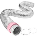 Produktbild: VEVOR Aluflexschlauch 7620mm lang Lüftungsschlauch Φ208mm Alu Flexrohr Luftkanal R-6 Thermischer Widerstandswert 25mm Rohrstärke Alurohr Schlauch Owens Corning-Isolierwatte Luftleitungen