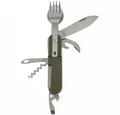 Produktbild: MFH Taschenmesser MFH Taschenmesser mit Gabel, Löffel und Dosenöffner, oliv.
