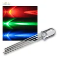 Produktbild: 25 LED 5mm steuerbar RGB 4-polig Rainbow 3-Chip LEDs, rot grün blau Multicolor