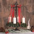 Produktbild: CLGarden Adventskranzständer aus Gusseisen in Antikoptik – Handgefertigter Kranzhalter für Adventskranz, Vintage Weihnachtsdeko, Robuster Stand für Kränze 30-50 cm