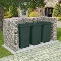 Produktbild: vidaXL Gabionen-Mülltonnenverkleidung für 3 Tonnen Stahl 250x100x120cm NEU