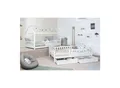 Produktbild: TiCAA 2 in 1 Hausbett Bodenbett wandelbar mit abnehmbaren Dach Duo 90x200, 100x200 cm, 120x200 cm, 140x200 Weiß für Jungen & Mädchen mit Schubladen, Rausfallschutz & Rolllattenrost – aus Kiefer Massivholz