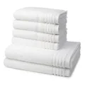 Produktbild: Vossen - 6 teiliges Frottier-Set - Vienna Style Supersoft (4 X Handtuch 2 X Duschtuch im Set) - 620 g/m2 - Baumwolle - Frottee - saugstark - weich und flauschig - Weiß