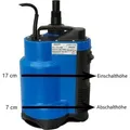 Produktbild: Schmutzwasserpumpe Drainage Tauchpumpe 13.000 l/h 8,5 m Förderhöhe, 0,85 bar 750 Watt integrierter Schwimmer