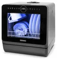 Produktbild: Duronic DW5 BK Tischgeschirrspüler, Mini Geschirrspüler für 3 Gedecke mit 6 Programmen, 5 l Wassertank, Wohnmobil, Küche, Camping oder Büro, 5 l Wassertank