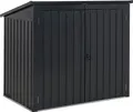 Produktbild: BELIANI Gerätehaus Graphitgrau Metall Stahl-Trapezblech 158 cm Abschließbar mit 2 Türen Pultdach Mülltonnenverkleidung Modern Garten Außenbereich