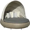 Produktbild: Dehner Sun-Lounger Florida, rund, ca. 220 x 160 x 159 cm, Aluminium/Polyrattan, braun/grau - Braun
