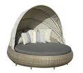 Produktbild: Dehner Sun-Lounger Florida, rund, ca. 220 x 160 x 159 cm, Aluminium/Polyrattan, braun/grau