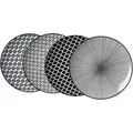 Produktbild: RitzenhoffundBreker Teller Takeo, Speiseteller, Porzellan, rund, Ø 26,5 cm, schwarz/weiß, 4 Stück