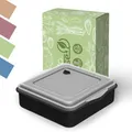 Produktbild: REuse Menübox take away Verpackung - Essensbehälter to go Lunchbox für Lebensmittel und Frischhaltebox nachhaltige Mehrweg Dose 2,l spülmaschinen- und mikrowellen geeignet (schlichtes schwarz)