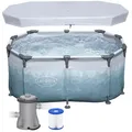 Produktbild: BESTWAY Eisbad Badewanne Eistonne Eiswanne Frame Pool 431  Liter mit Filterpumpe