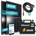 Produktbild: SUNNIVA® 850W Balkonkraftwerk 800W komplett Steckdose - Astro-Energy 800W Micro Wechselrichter - PV Solaranlage Komplettset - 2x 425W (850W) Solarmodule - inkl. 5m Kabel - Bluetooth WIFI