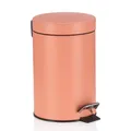 Produktbild: kela Kosmetikeimer rosa 3l, Metall Tretmülleimer Badezimmer, Badmülleimer mit Inneneimer und Tragehenkel, MONACO, pfirsichrosa matt