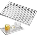 Produktbild: Vevor 304 Edelstahl-tropfschale, Bierabtropfschale Mit 4 Rutschfesten Gummipads & Abnehmbarer Abdeckung, 300 X 180 X 25 Mm Bar-tropfschale Geeignet Für Restaurants, Bars, Küchen, Cafe Usw.