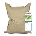Produktbild: Lumaland Riesen-Sitzsack XXL 140x180 cm | Wasserfestes Indoor & Outdoor Liegekissen mit über 3 Mio. anpassungsfähigen EPS-Perlen | Bean Bag mit waschbarem Bezug & 5 Jahren Garantie [Beige]