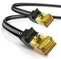 Produktbild: CSL - 5m CAT 7 Netzwerkkabel Flach und Dünn - Lan Kabel für 10 Gigabit High Speed, Internetkabel, Flachbandkabel, Verlegekabel - 10 Gbps Cat.7 RJ45 Kabel für Switch Router Modem PC, 5 Meter Schwarz