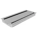Produktbild: TecLines TKD009E Tisch Kabeldurchlass / Kabeldurchführung 135x320mm, Alu eloxier...