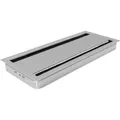 Produktbild: TecLines TKD009E Tisch Kabeldurchführung 135x320mm, Alu eloxiert (Kabeldurchlass, 32 cm) (TKD009E)