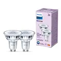 Produktbild: Philips Classic LED GU10 Lampe, 50W, klar, neutralweiß, nicht dimmbar, Doppelpack, Kaltweiß