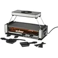 Produktbild: Unold Raclette Raclette Smokeless Bundle -, 8 Raclettepfännchen, 1200 W, Rauchfreier Raclette-Grill mit wendbarer Antihaft-Grillplatte schwarz