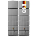 Produktbild: 4rain Slim Regentonne Set 660 L, steingrau, 2X Slim 330 L, inkl. Verbinder - Wandtank, Wassertank, Regenfass, Regenwassertonne, Wasserbehälter, Fass, Regenwassertank, Wasserfass, Wassertonne