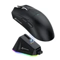 Produktbild: ATTACK SHARK X11 Gaming Mouse mit Magnetic Charging Dock, PixArt PAW3311 Gaming Sensor, BT/2.4G Wireless/Wired Gaming Mouse, 22000 DPI, Office Mice Gamer Mice Mice for Win11/Xbox/PS/Mac (Schwarz)