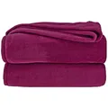 Produktbild: Wohndecke Premium Super Soft Flanell Kuscheldecke Sofadecke, heimtexland, super weich und flauschig, Allergiker geeignet, atmungsaktiv lila 130 cm x 170 cm