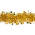 Produktbild: Creativery 3m Weihnachtsgirlande 10cm mit Schneeflocken Lamettagirlande Weihnachtsbaumgirlande Dekogirlande Weihnachten Christbaumgirlande Fasching Gold