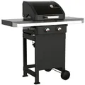 Produktbild: LANDMANN Gasgrill Rexon 2.0 DE 135cm schwarz aus Gusseisen emailliert, 3 stufenlos einstellbare Edelstahlbrenner, Deckel mit Thermometer schwarz