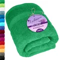 Produktbild: Lashuma grosses Badehandtuch XXL, Linz Strandtuch Grün - Forst, Badetuch für Liege 100x150 cm