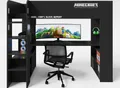 Produktbild: Hochbett - 90 x 200 cm - Schwarz - Weiß - mit Leiter