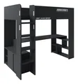 Produktbild: Hochbett MINECRAFT Kinderbett mit Leiter Regal Schreibtisch Schwarz 90 x 200 cm