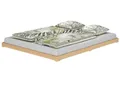 Produktbild: ERST-HOLZ Futonbett Breites Bodenbett Doppelbett Buche Massiv 160 x 200 cm, Buche farblos lackiert