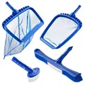Produktbild: VEVOR Reinigungsset für Pools inkl. 2 abnehmbaren Bürstenköpfen (51/14 cm) & 2 Pool-Skimmernetzen, Reinigungswerkzeugset für eingebaute/oberirdische Pools für Blätter, feines Netz, Keine Stangen