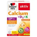 Produktbild: Doppelherz Calcium + Vitamin D3 – Mit Calcium und Vitamin K als Beitrag für den normalen Knochenerhalt – 120 Tabletten