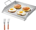 Produktbild: VEVOR Grillpfanne Grillpfanne aus Edelstahl, Universal-Rechteckpfanne (448 x 370 mm) zum Grillen von Teppanyaki, Haushaltskochgeschirr mit Griffen