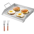Produktbild: VEVOR Grillpfanne Grillpfanne aus Edelstahl, Universal-Rechteckpfanne (448 x 370 mm) zum Grillen von Teppanyaki, Haushaltskochgeschirr mit Griffen