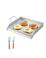 Produktbild: VEVOR Grillplatte Grillpfanne aus Edelstahl universelle rechteckige Platte (448 x 370 mm) mit flacher Oberseite, Gasgrill-Grillplatte für BBQ-Grill Teppanyaki, Familienkochgeschirr mit Griff