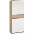 Produktbild: Livetastic Schuhschrank Naia, Weiß, Eiche, Holzwerkstoff, Holzoptik, 8 Fächer, 1 Schubladen, 80.4x191.7x40 cm, FSC Mix, Made in Denmark, stehend, Garderobe, Schuhaufbewahrung, Schuhschränke