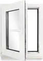 Produktbild: Kellerfenster Kunststoff weiß Dreh-Kipp 50x80 cm(BxH) DIN Links 2 -fach Glas Dichtung Schwarz