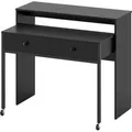Produktbild: Costway Schreibtisch Ausziehbar mit Metallrahmen Schwarz