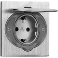 Produktbild: Orno Steckdose, hermetisch, versenkt, IP44, Edelstahl, Schuko-Version (OR-AE-1397(GS))