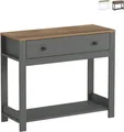 Produktbild: Schwarz-weißer Konsolenschrank im klassischen Stil mit Schublade Corlay - Schwarz