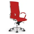 Produktbild: VERSEE Premium Echt-Leder Chefsessel Montreal in Rot - Ergonomischer Designstuhl für Büro und Home-Office - Sitzhöhe 46-54cm - Belastbar bis 150kg