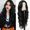 Produktbild: ColorfulPanda Perücke Schwarz Damen, Lang Gewellt Gelockt Locken Natürlich Für Frauen, Alltag Anime Cosplay Kostümparty Halloween Karneval Wigs