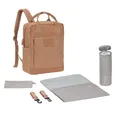 Produktbild: LÄSSIG Baby Wickelrucksack Wickeltasche Rucksack mit Wickelunterlage, Kinderwagenbefestigung, Flaschenhalter nachhaltig produziert/GRE Vividal Backpack almond