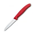 Produktbild: Victorinox, 6.7431, Swiss Classic, Gemüsemesser, Extra scharfe Klinge, mit Wellenschliff, robuster Kunststoff-Griff, Rot, Made in Switzerland, Spülmaschinengeeignet